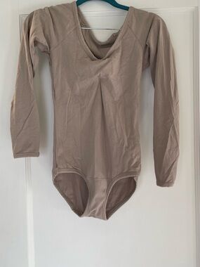 ARQ paloma leo long sleeve body suit in Taupe